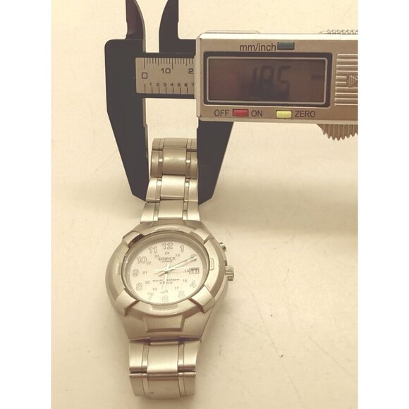 Casio Edifice Illuminator 2312 MMW100 Watch Silver Tone Bracelet White Face Date - Picture 6 of 7